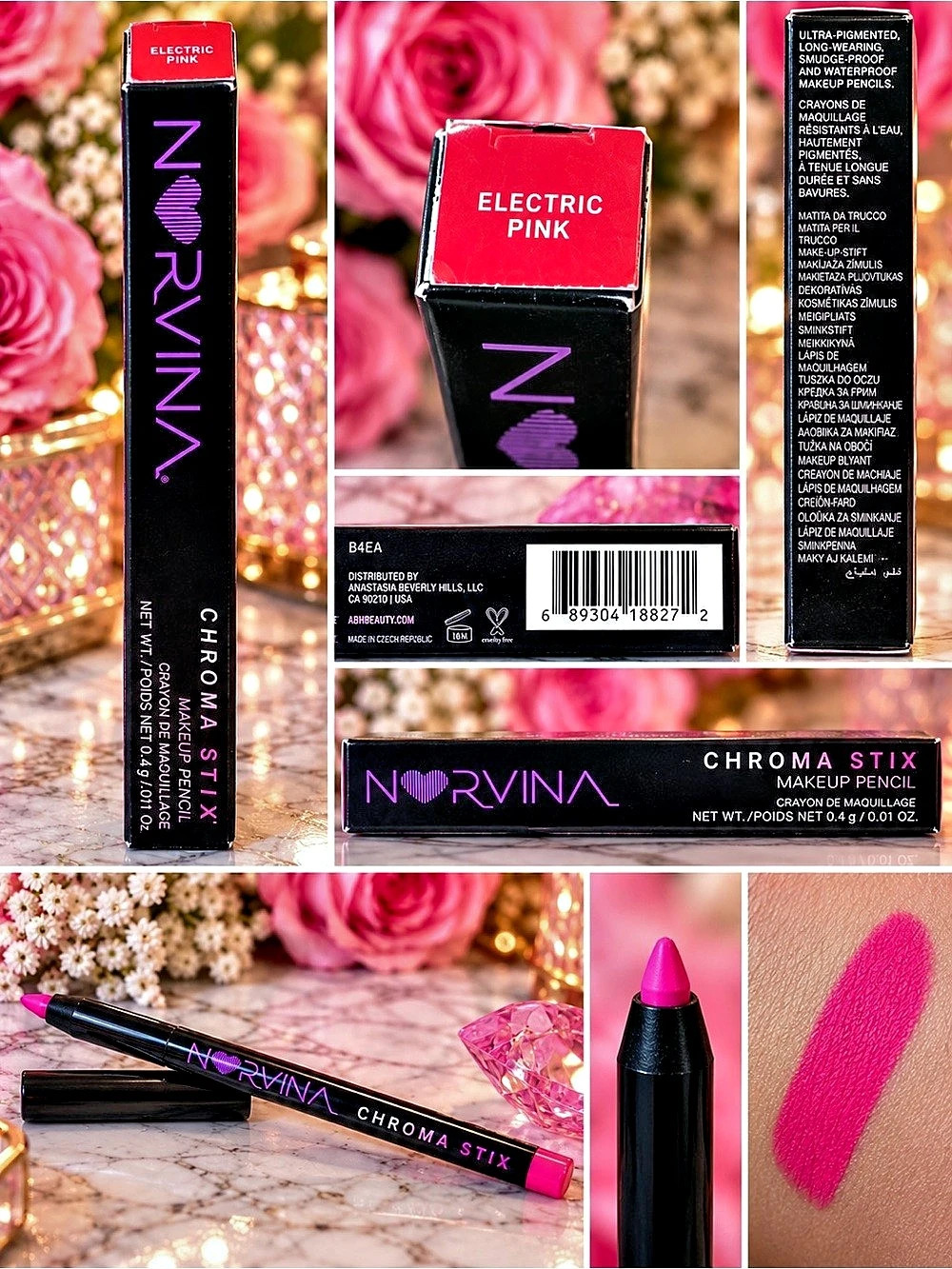 NORVINA Chroma Stix Makeup Pencil Electric Pink New in Box